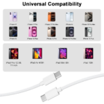 1M USB Type-C to Type-C Charging Cable – White - Image 3