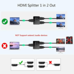 4K HDMI Splitter 1 Input 2 Outputs – Full HD 1080P HDMI Signal Amplifier for Dual Displays - Image 5