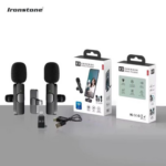 K9 Professional Dual Wireless Lavalier Microphones – Black - Image 2