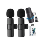 K9 Professional Dual Wireless Lavalier Microphones – Black - Image 3